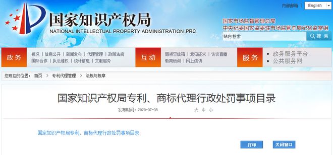 来了！国家知识产权局专利、商标代理行政处罚事项目录开云体育 开云平台