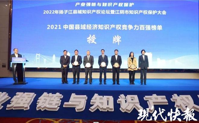 开云体育 开云官网全国县级市知识产权竞争力十强苏州占四席(图1)