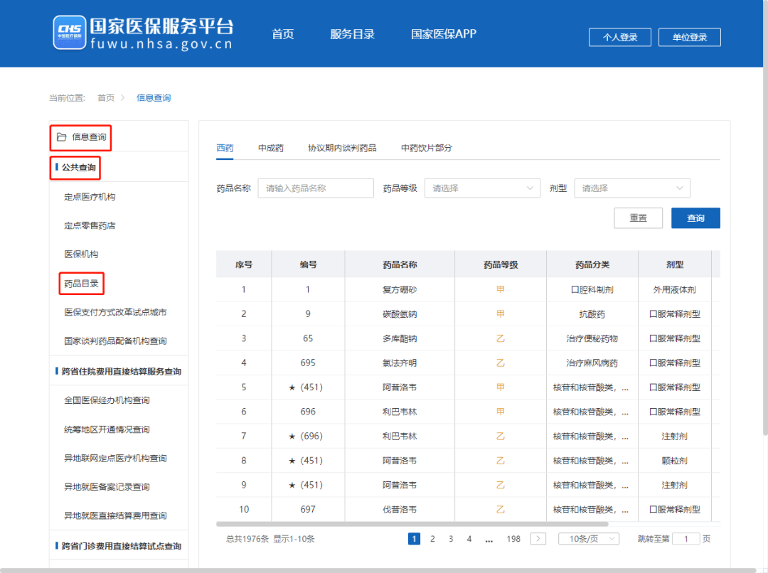 这里教你查询最新国家医保药品开云APP 开云官网入口目录(图2) 这里教你查询最新国家医保药品开云APP 开云官网入口目录(图2)