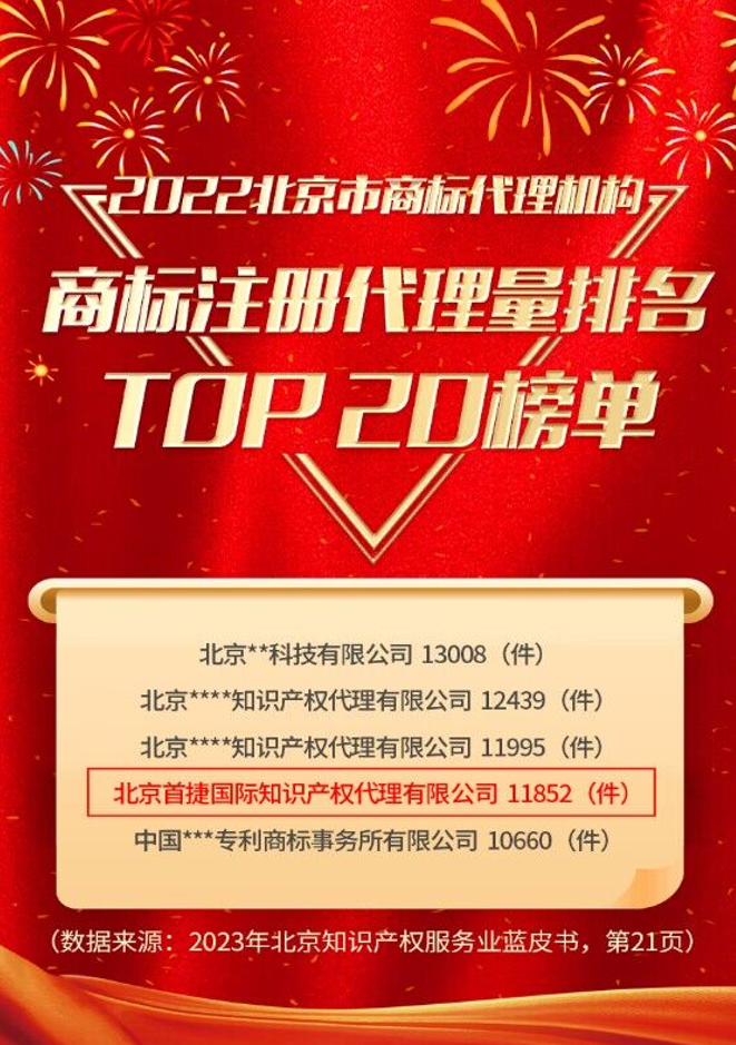 开云 开云体育官网2022年北京市商标代理机构商标注册代理量排名前二十榜单揭晓